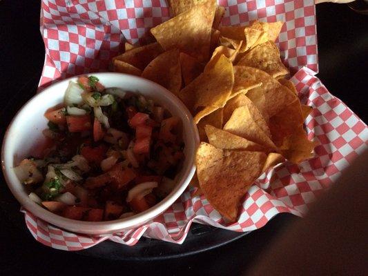 Chips and pico de gallo.