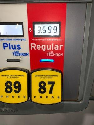 Cash or Chevron card otherwise 10 cents more per gallon 08/18/19