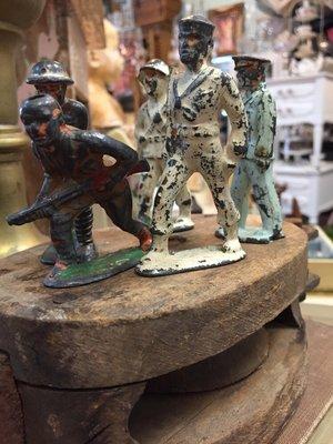 Vintage army men with the most wonderful patina