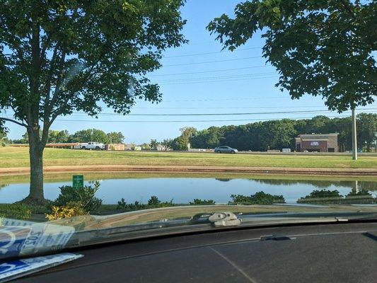 Pond/lake outside healthy types like to jog and walk around it. It's pretty