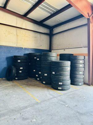 Medium Commercial tires various sizes.