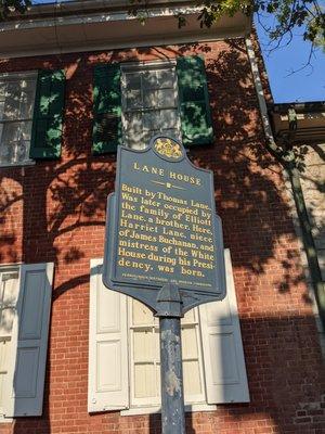 Lane House Historical Marker, Mercersburg