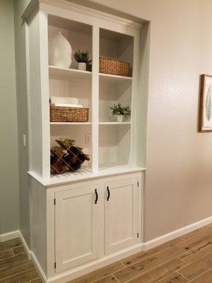 New custom built kitchen hutch addition to the kitchen.