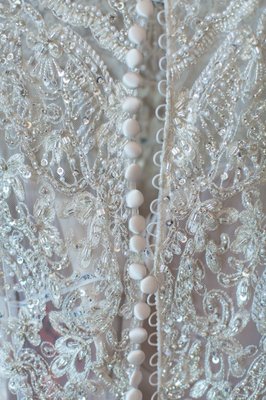 Ornate beading that the staff were able to keep while shortening the straps of the dress. They even returned the extra beads.