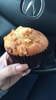 Fresh banana nut muffin