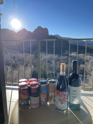 Craft beers and wine for our Sedona vacation.