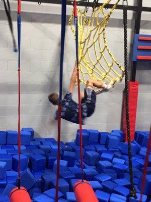 Ninja Course -I love that my future ninja warrior is challenged here - allowing him to practice perseverance!