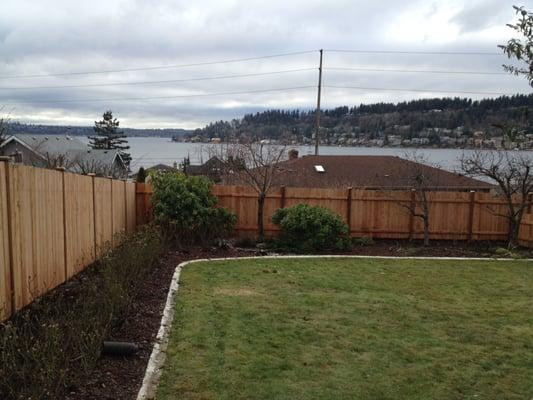 Typical residential wood fence off Lake Washington