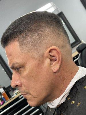 Slick back bald fade