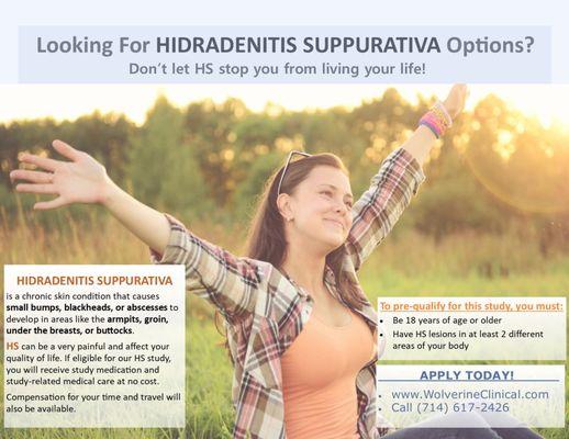 Now Enrolling: Hidradenitis Suppurativa/ Acne Inversa