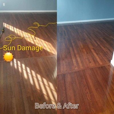 Hardwood refinishing, Color enhancment & Sealing