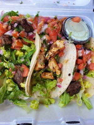 Steak & Chicken tacos