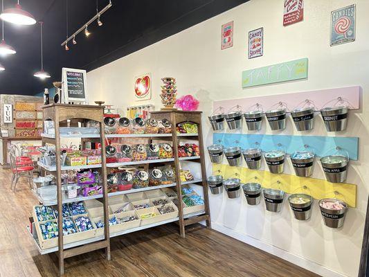 Our Homemade Taffy, Candy shelf.