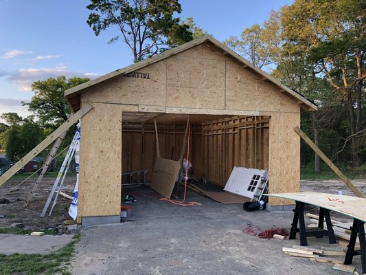 Building a new garage that was at about the halfway point.