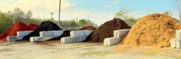 Sand Red Mulch Black Mulch Brown Mulch Topsoil