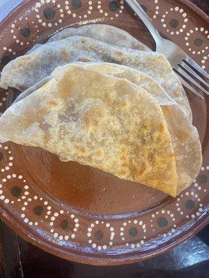 Bean and cheese taco in flour tortillas. It was a 5 out of 10.