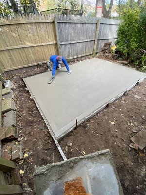 Concrete shed pad