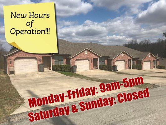 *NEW HOURS*