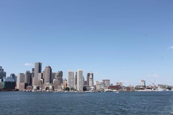 The gorgeous view of the Boston skyline from the ferry!