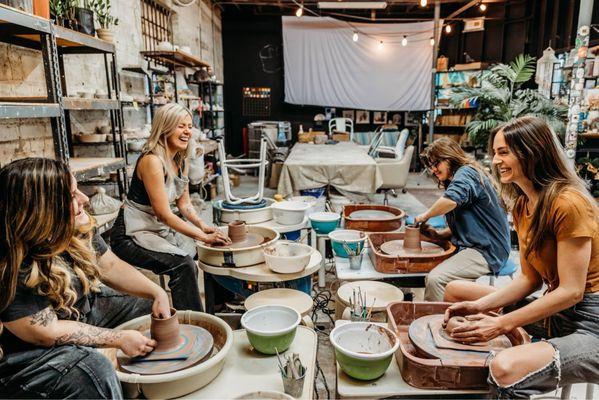 Full wheel throwing pottery class