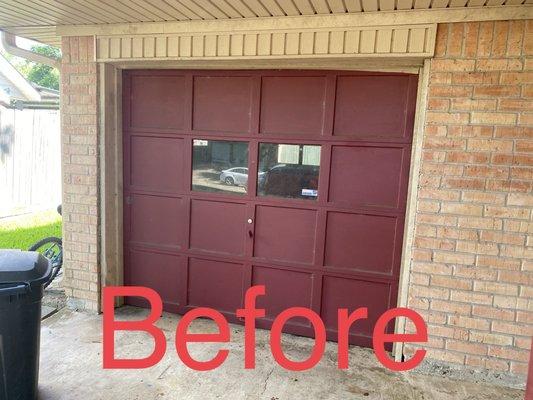 Old garage door replaced