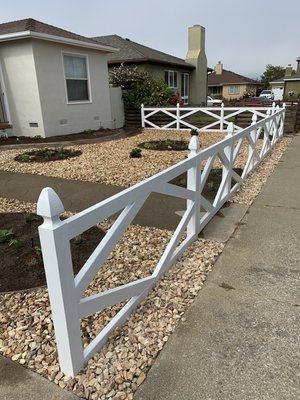 Customized fence pattern with a drought tolerant landscape