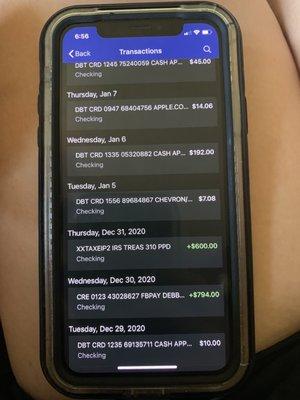 Proof of sufficient amount on dates meant for payment to be drawn out.