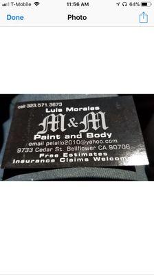 Here is a picture of their business card.