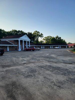 Motel Lobby and Parking Lot