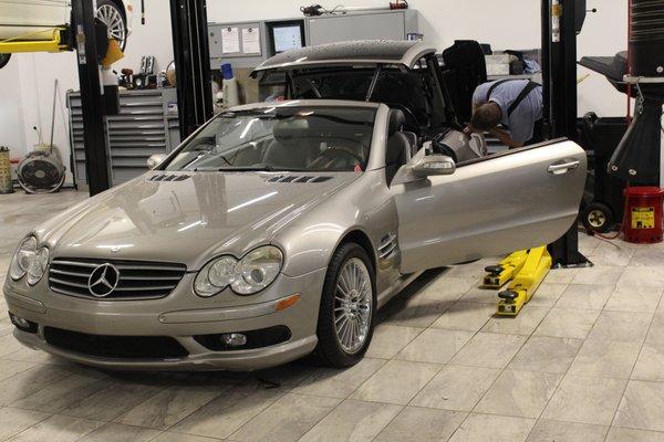 Convertible top repairs.
 Schedule today. www.MercedesGarage.com or 425-462-2090