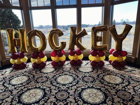 Hockey letter floor pedestals