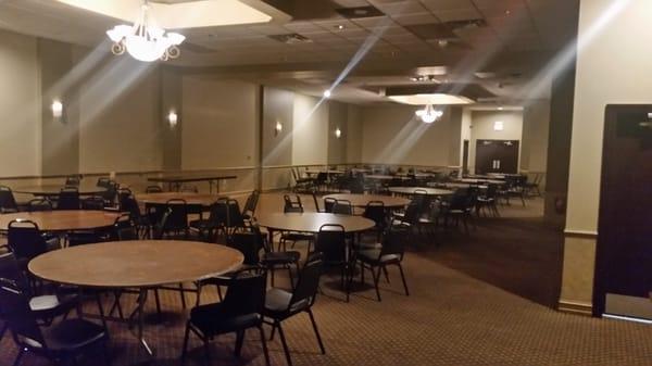 Otherside of beautiful banquet hall with elevator for US old people's