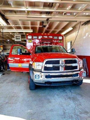 Ambulance in garage