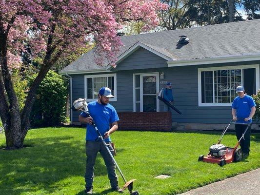 Lawn care, weed removal, trimming, edging, plus more.
 Let us take care of your lawn.