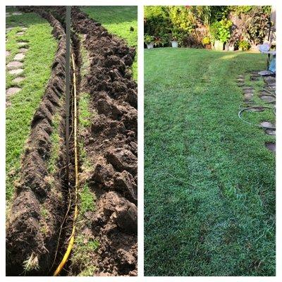 Gas line re route before repair and after repair!