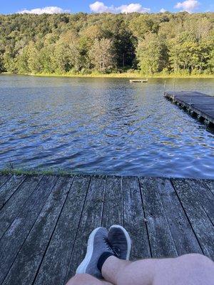 Quiet view from the deck at the Starlight Lake.