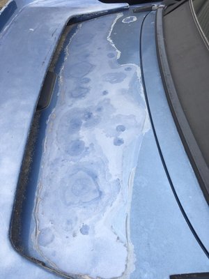 Clear coat peeled from trunk lid