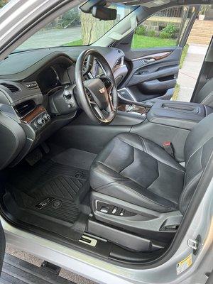 Interior detail of customers Cadillac Escalade