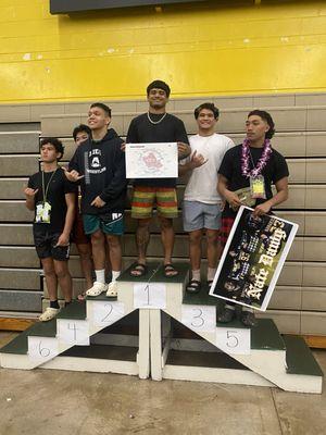 Wrestling OIA Championships on Feb 10, 2024 Leilehua High School 175 weight class champions