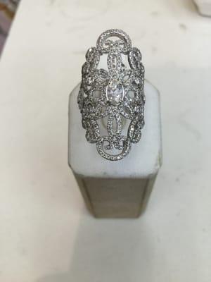 14k white gold antique ring