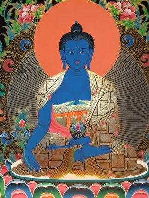 An exhibit of over 30 thangka paintings are for sale.