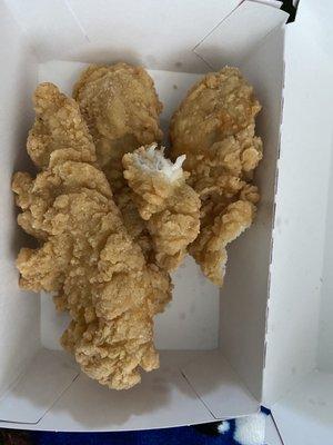 Their chicken strips are ok. They would've been better freshly cooked.