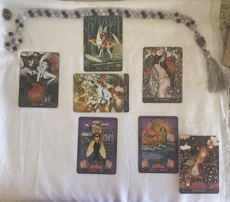 Relationship spread with the Forhaxa tarot.