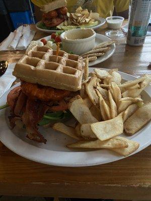 Buffalo Chicken Waffle Sandwich