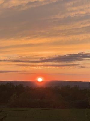 View of the sunset from the deck