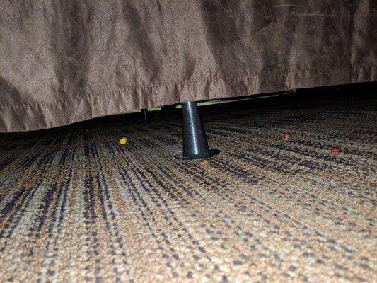 Candy and dirt under the bed