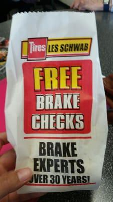 Came in for a free brake check because I wanted a second opinion.