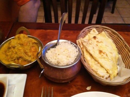 Mustard Fish, Basmati Rice and Naan.