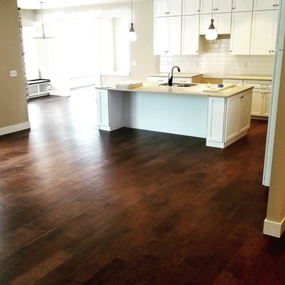 Hardwood floors installed in a new construction home in Macedonia