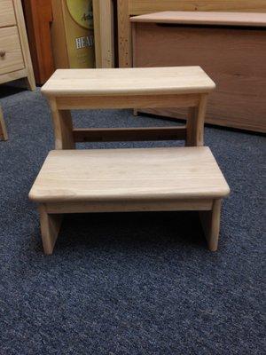 A solid sturdy double step stool for you or your favorite pet.